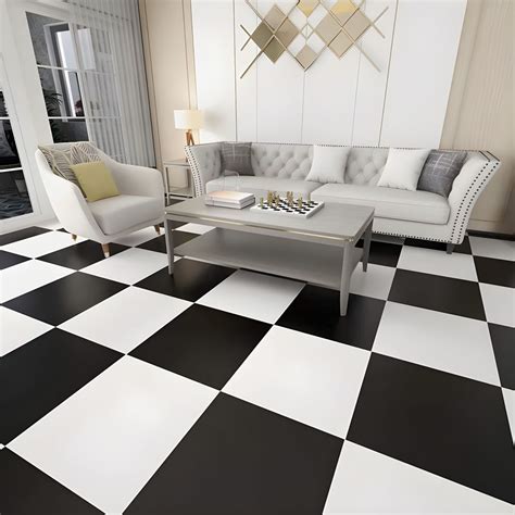 Vinyl Flooring Floral Print Square PVC Indoor Vinyl Flooring - 161.4 sq ...