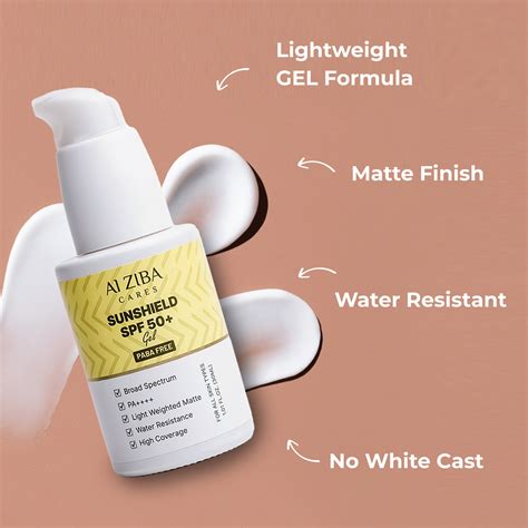 Matte Finish SPF 50+ Sunscreen Gel | Water Resistant | PA++++ – ALZIBA ...