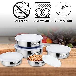 KITCHEN CLUE Stainless Steel Fruits, Salad Containers Box For Office ...