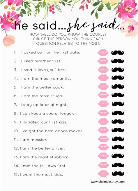 Free Printable Bridal Shower Games | Printable AT A GLANCE
