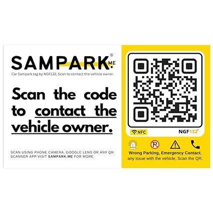 (Pack of 2 Car Tags) NGF132 Contact Stickers for Car and Bike Owners ...