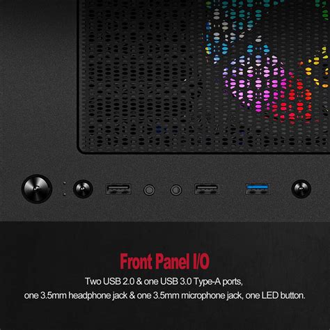 Pansonite Airflow ATX Mid Tower PC Gaming Case with Opening Tempered ...