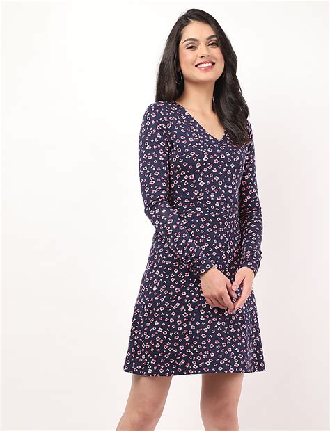 Buy Viscose Mix Printed V-Neck Dress at Marks & Spencer