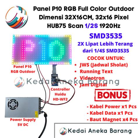 Jual Panel Module Modul LED P10 RGB Outdoor Videotron SMD3535 3535 1/2 ...