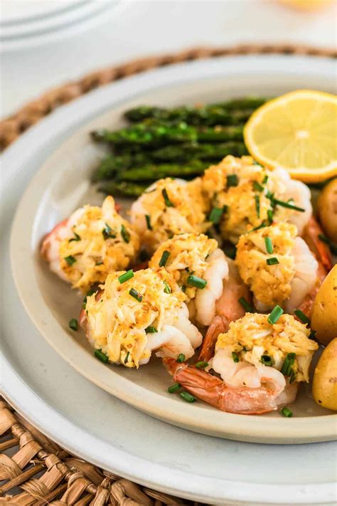 Baked Stuffed Shrimp with Crab - Foxes Love Lemons