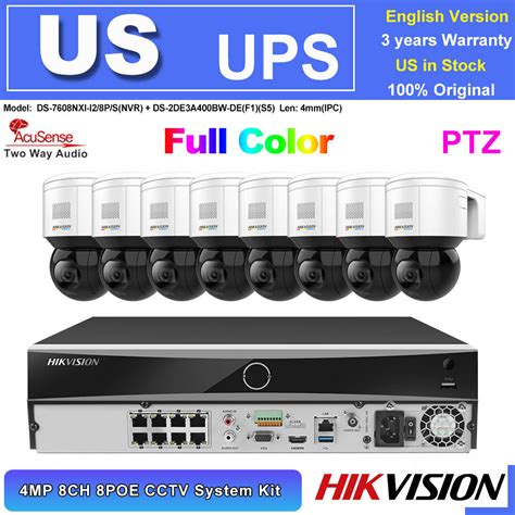 Buy Hikvision 8CH Security CCTV System 4MP PTZ ColorVu IP Camera PoE 2 ...