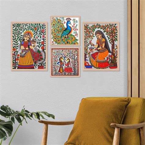 BANGERZ Painting For Wall Decoration - Madhubani Framed Wall Art Decor ...