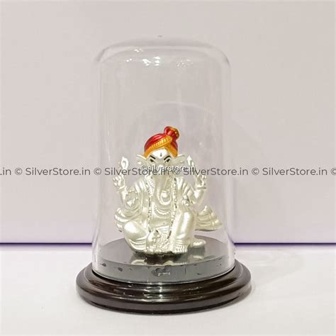 Buy Pure Silver Ganesh Idols Online at Best Price With Acrylic Gift Box ...