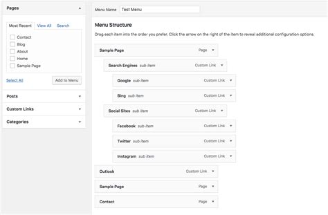 Image result for WordPress Sub Page