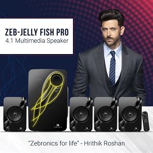 ZEBRONICS Zeb-Jellyfish Pro 4.1 Multimedia Speaker with Smartphone ...