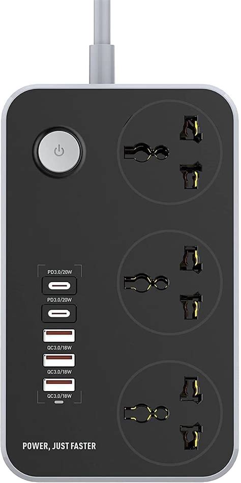 Buy Extension Board Power Strip with 20W Fast PD Type C 2500W 10A ...