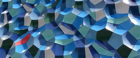 Download wallpaper 2560x1080 wall, edges, shapes, texture, blue dual ...