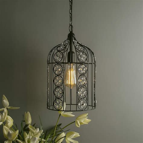 Buy Homesake®Crystal Bird Cage Chandelier Lighting Black Bronze Iron ...