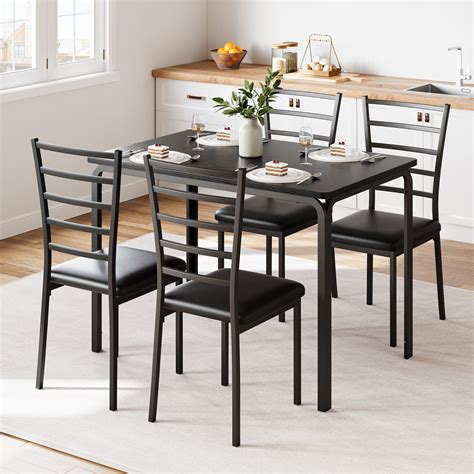 Kitchen Table and Chairs for 4, Dining Table Set, Modern Dining Room ...