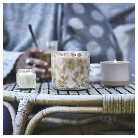 JÄMLIK scented candle in ceramic jar, Vanilla/white, 25 hr - IKEA