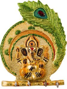 Metal Kala Lord Ganesha Meenakari Mor Pankh Metal Key Holder for Home ...