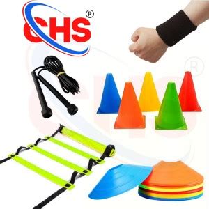 CHS 6 Inch Cones Pack of 6, 10 Space Markers and 4 Meter Ladder Agility ...
