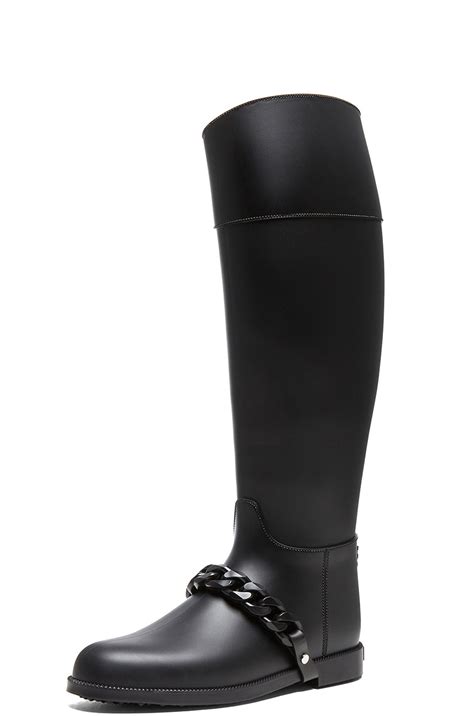 Givenchy Eva Rain PVC Boots with Chain Detail in Black | FWRD