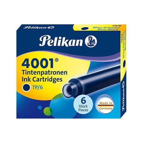 Pelikan TP/6 Short Ink Cartridge (Blue/Black - Pack of 6) 301184 ...