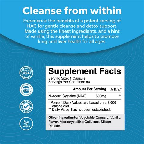 Natures Craft N-Acetyl Cysteine 600mg Capsules for Liver, Kidney ...