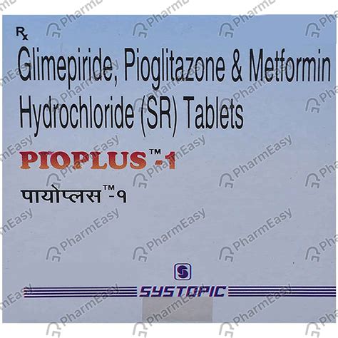 Pioplus 1mg Strip Of 15 Tablets: Uses, Side Effects, Price & Dosage ...
