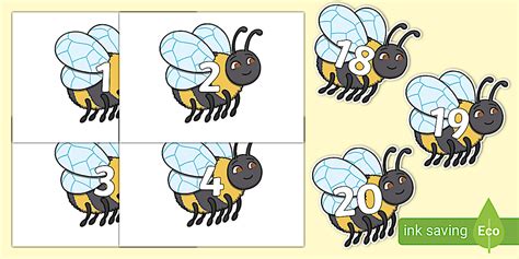 Numbers 0-20 on Bees