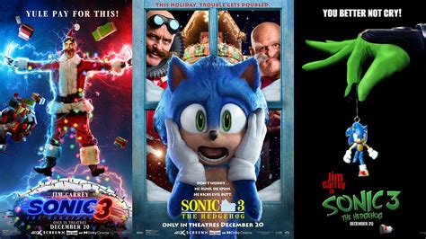 These Sonic 3 parody Christmas movie posters are…