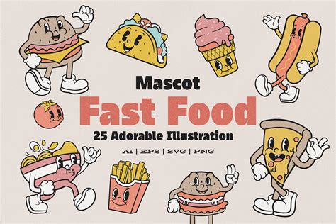 Mascot Fast Food - 25 Illustration | Food Illustrations ~ Creative Market