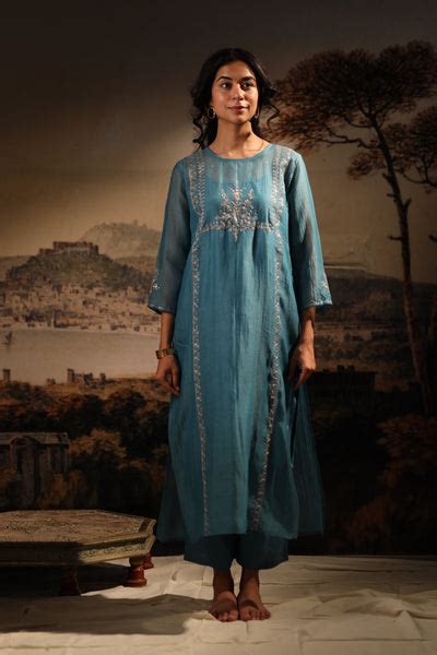 Turquise midnight kurta set – TATWA