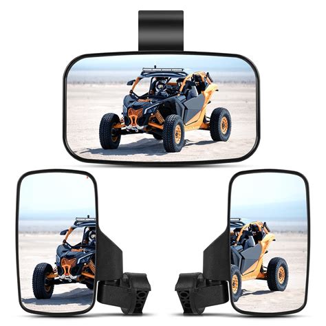 Goottan UTV Side Mirrors And Center Mirror,Adjustable Rear View Side ...