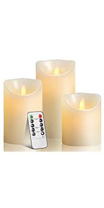LTETTES Flameless LED Pillar Candles | Flickering Flame Effect with ...
