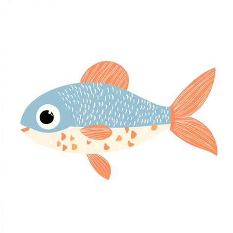 Design of a cute little fish in simple and minimalistic theme | Premium ...