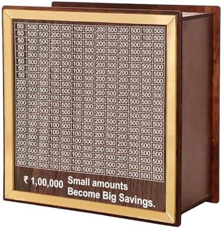 PALTIL Wooden Money Piggy Bank 100000, Money Saving Box, Gullak with ...