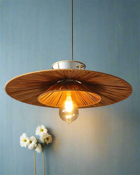 Handmade Raffia Ceiling Light for Balcony and Living Room – Habere India
