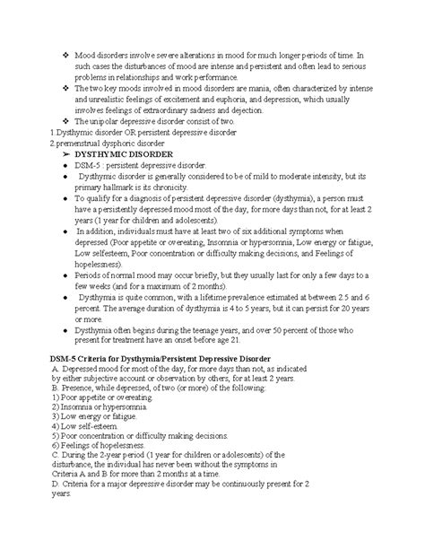 Psycho Pathology: Understanding Dysthymic Disorder in Mood Disorders ...