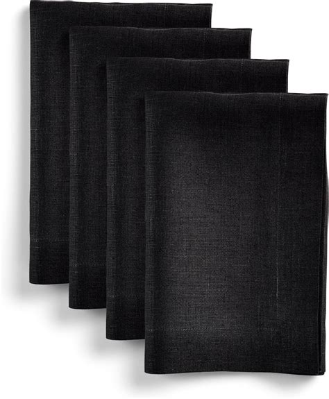 Amazon.com: Solino Home Black Linen Napkins Set of 4-100% Pure Linen ...