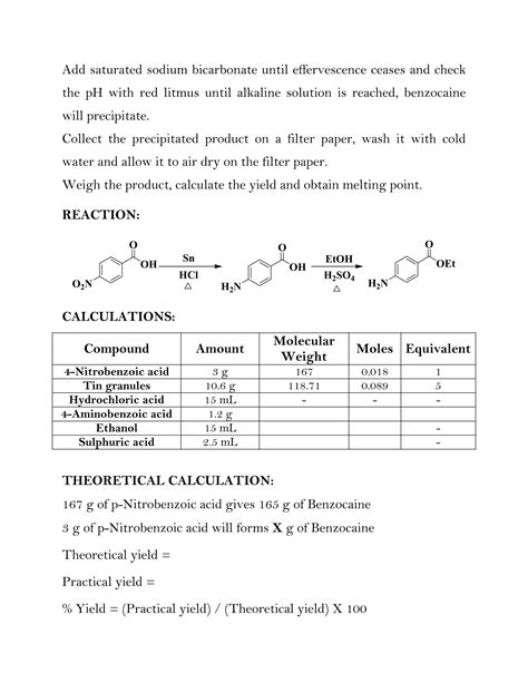 Preparation of Benzocaine | PDF