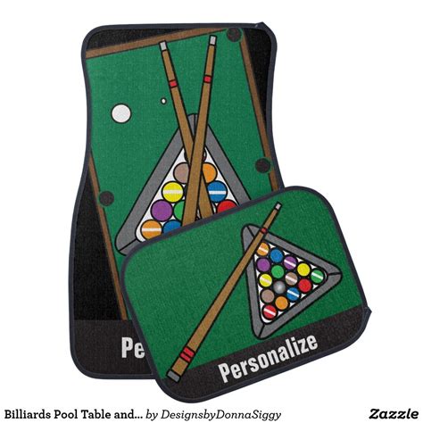 Personalized Billiards Pool Table Mats | DIY Name Car Mat