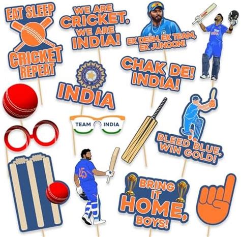 Party Propz Cricket Props for Decoration - 15pcs Cricket Photoshoot ...
