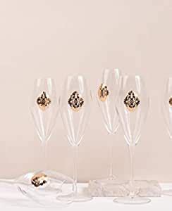 Buy STYLIVING Beautiful Design Crystal-Clear CHAMPING Glass 200 ML ...