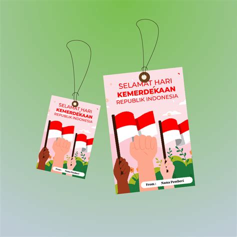 Hangtag Tangan Mengepal Bendera