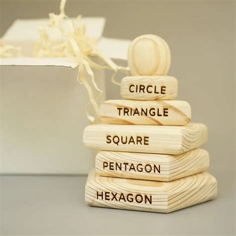 Wooden Shapes Stacker Toy – Montessori Learning Set – MoonToys