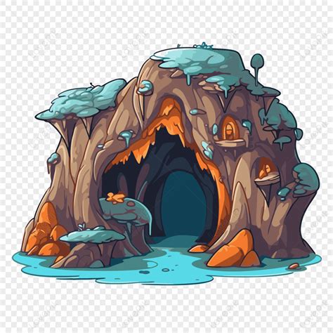 Cave Clipart Caves Cartoon Character Na Nakahiwalay Sa Puting Vector ...