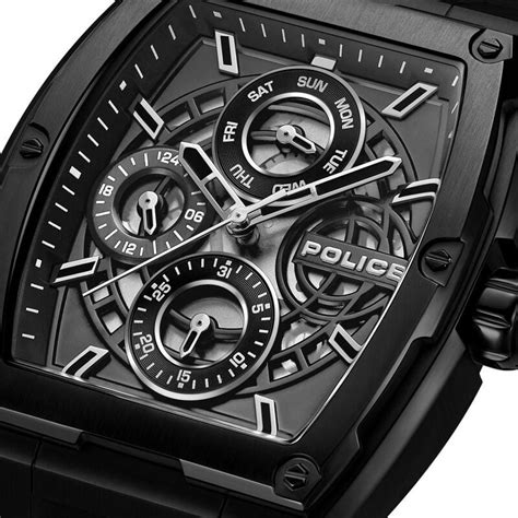 Buy Online Police Quartz Multifunction Grey Dial Black Silicone Strap ...