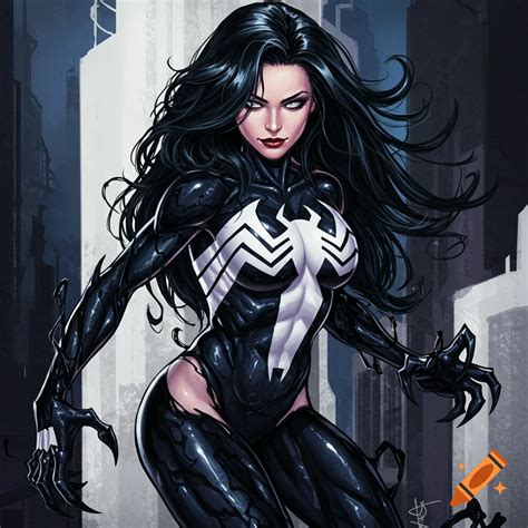Anime Elasta girl in black venom suit on Craiyon