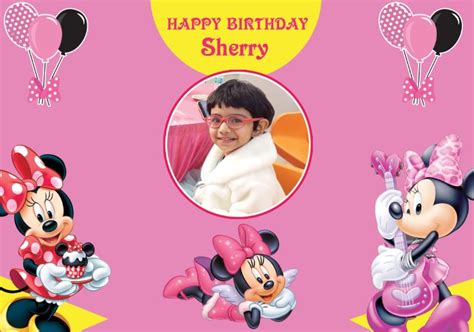 Snow fair premium Minnie Mouse theme Backdrop banner for kids Birthday ...