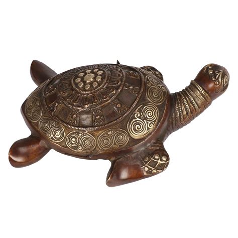Kartique Brass ASHT Dhaatu Tortoise Feng Shui Lucky Charm with Shree ...
