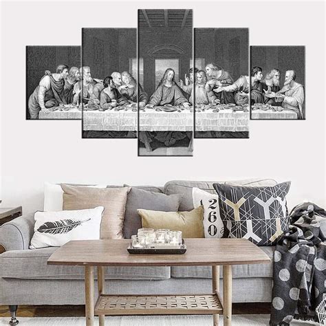 Black And White Wall Art Santa Cena De Jesus Cuadro | Desertcart INDIA