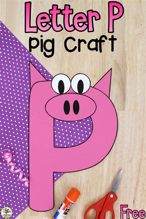 Letter P Crafts P For Pig Craft With Printable Template Artsy