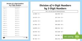 Long Division Practice Sheets - KS2 - Twinkl